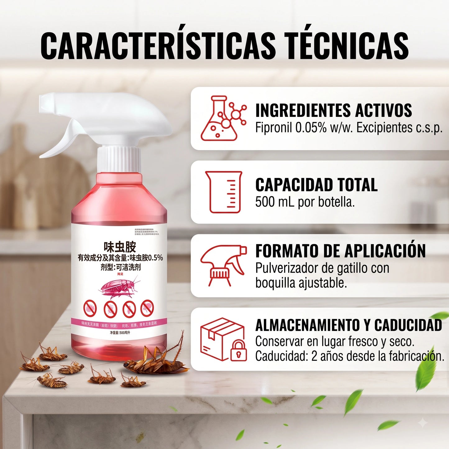 Insecticida Elimina Chiripas y Cucarachas | El secreto de los chinos🪳💥 310ml