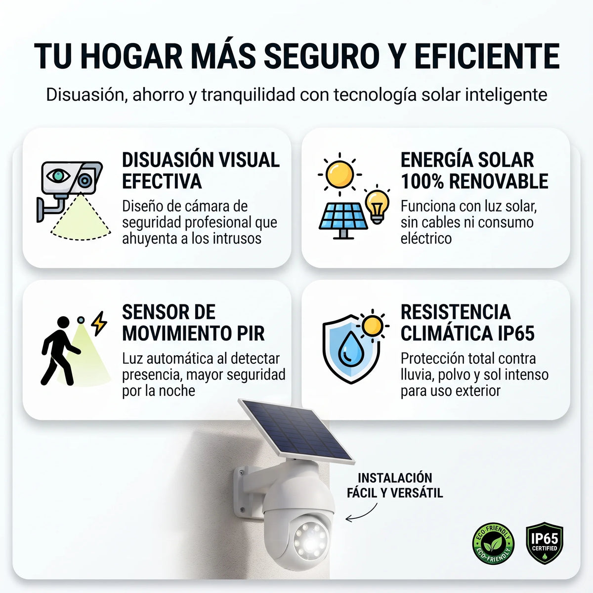 Lampara con Panel Solar Diseño de Cámara de Vigilancia📹☀️☀️