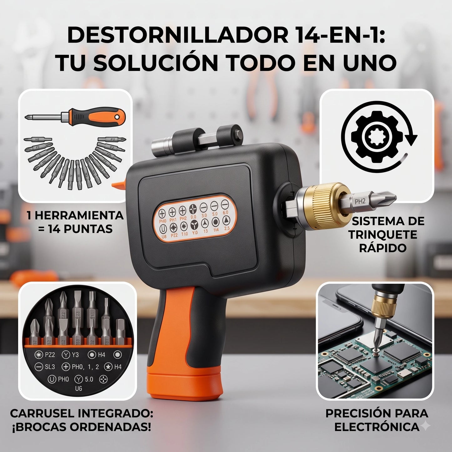 Destornillador Manual 14pz Con Funda🛠️⚡