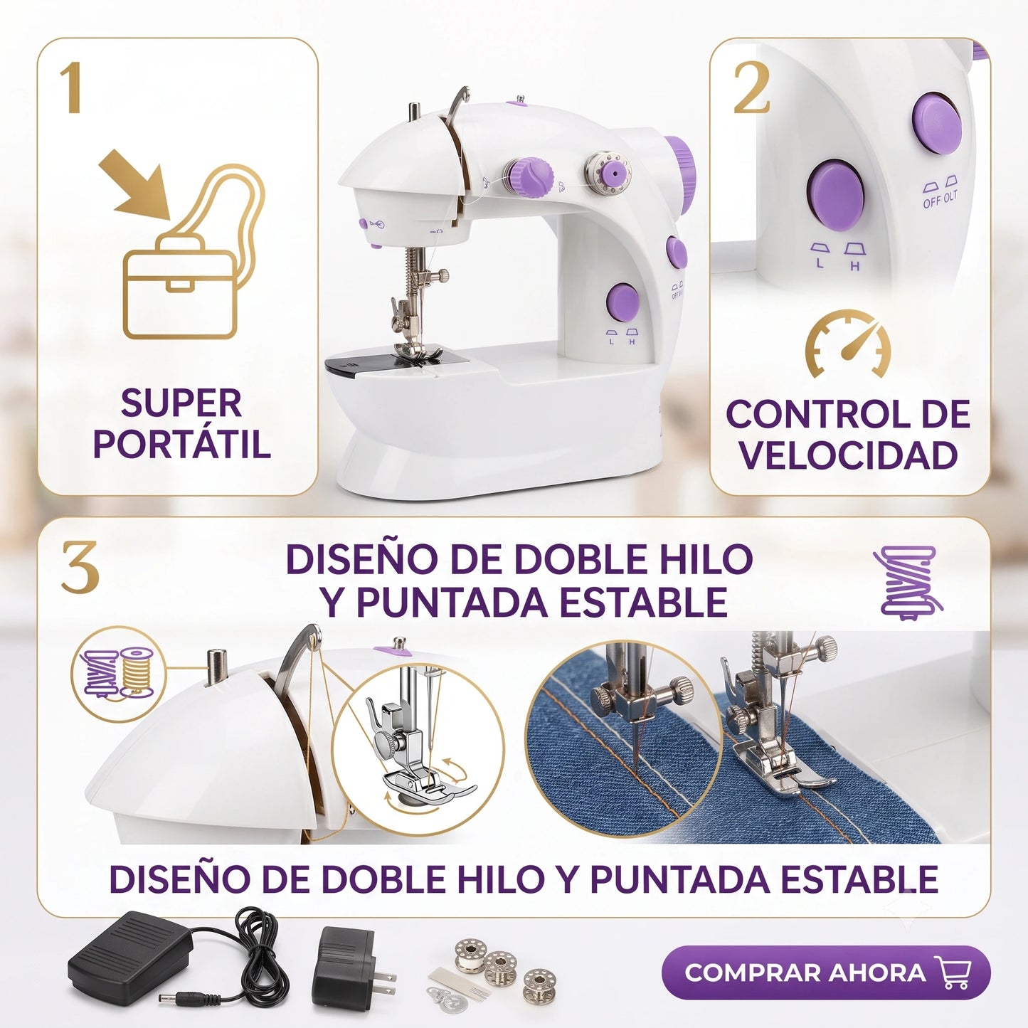 Maquina de Coser Portátil🧵⚡Cose Fácil y sin complicaciones⚡🧵