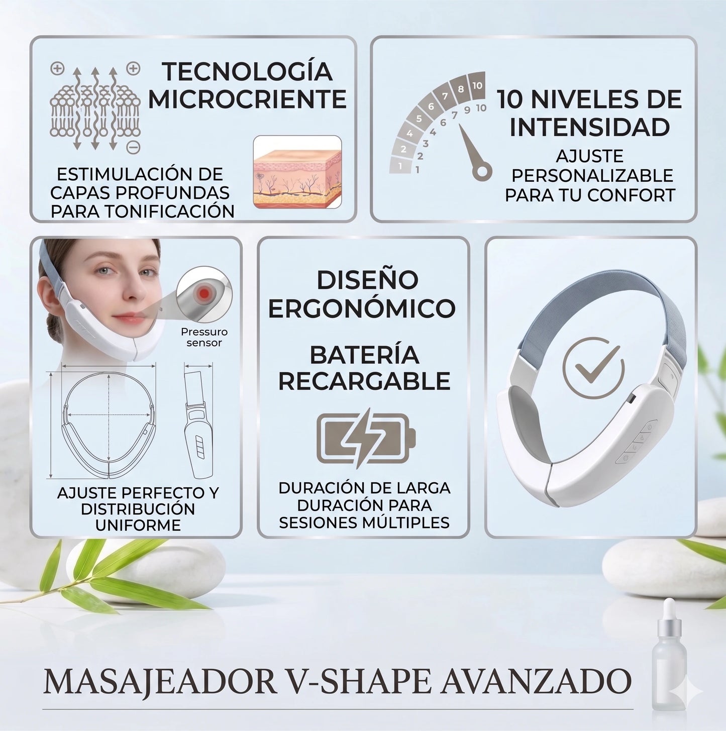 Masajeador Facial Mentonera Reductor de Papada✨
