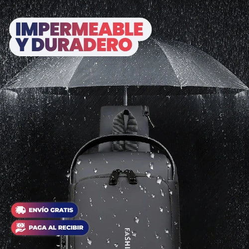 Bolso tipo bandolero antirrobo impermeable con entrada USB integrada