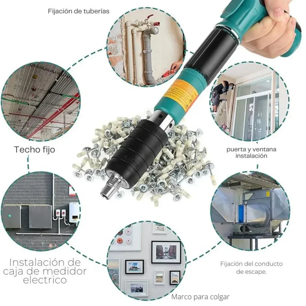 Pistola de clavos y remaches portátil + 🔥 ¡10 CLAVOS GRATIS! 🔥