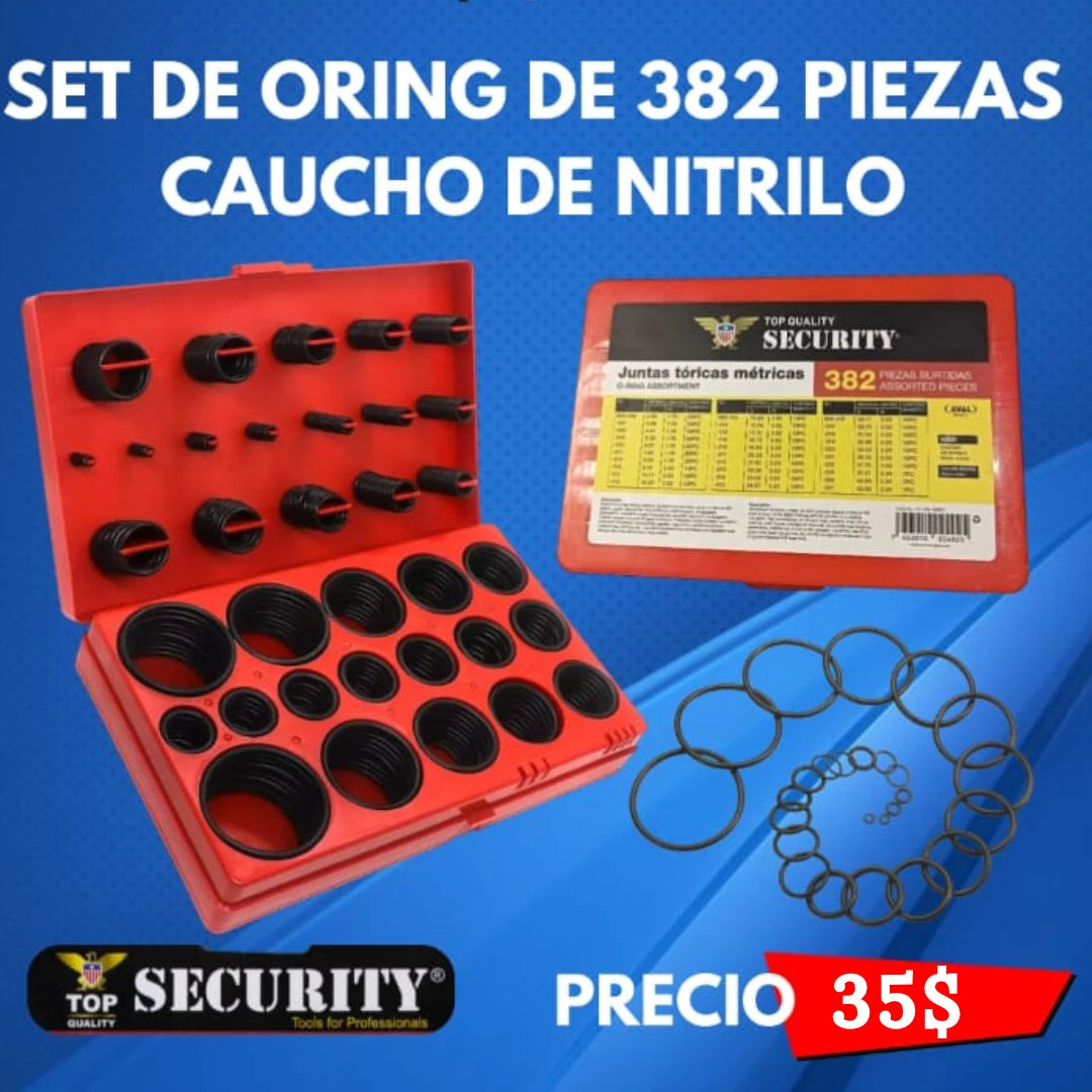 Set de Oring de 382 Pzas Caucho Nitrilo ORIGINAL🔥