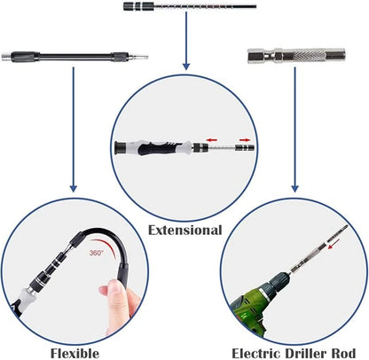 Set de destornillador, pinzas, brocas y mas de 115 pzas