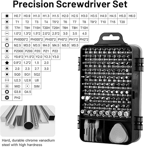 Set de destornillador, pinzas, brocas y mas de 115 pzas