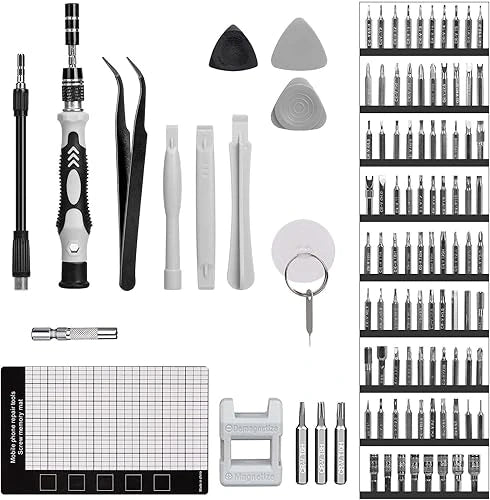 Set de destornillador, pinzas, brocas y mas de 115 pzas