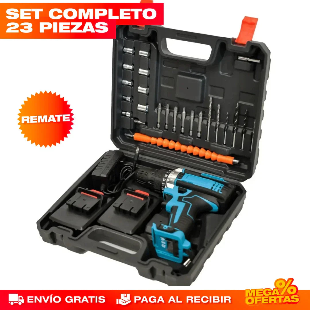 Taladro inalámbrico set 23 piezas👷⚡️