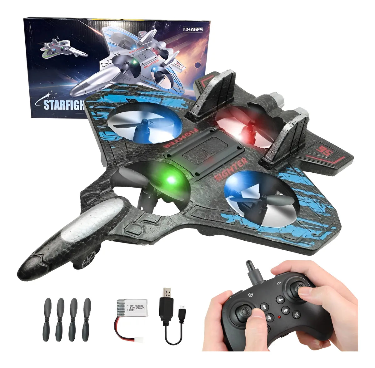 Juguete Avión acrobático a Control Remoto 360° Jet Starfighter®︎