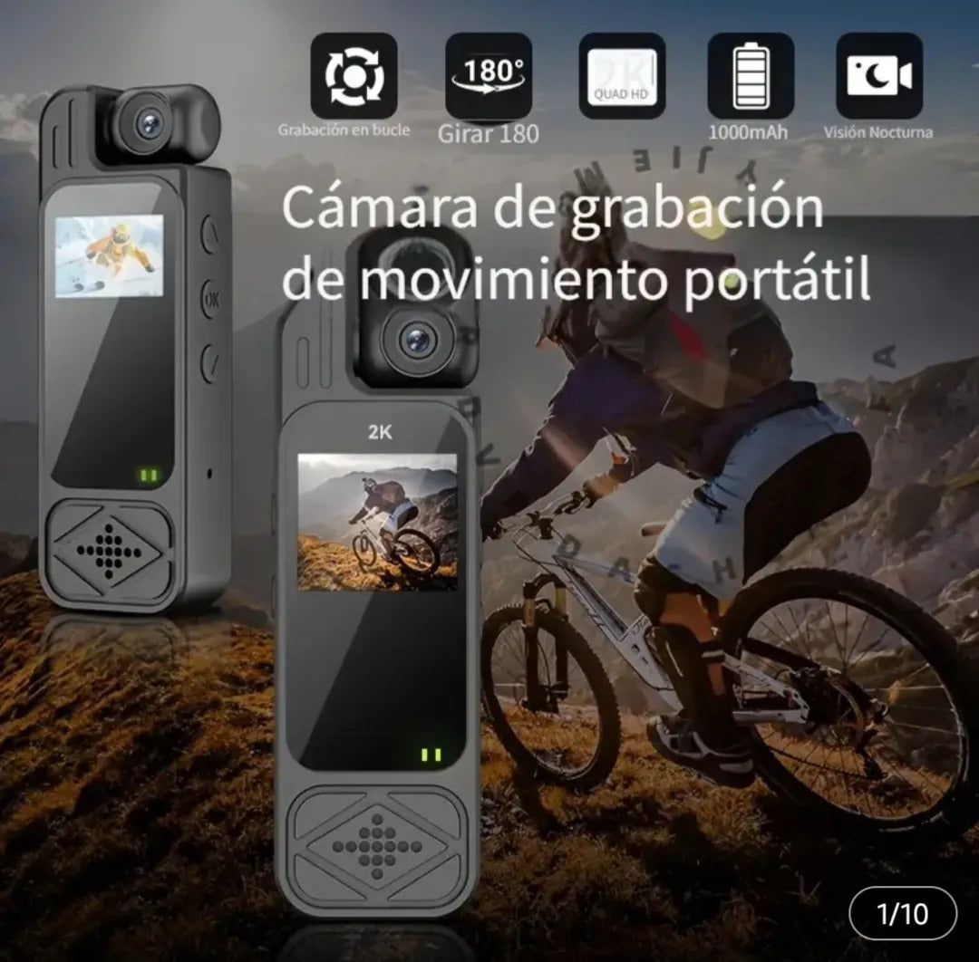 📸 Cámara de acción corporal 2K👮‍♂️🚴‍♂️