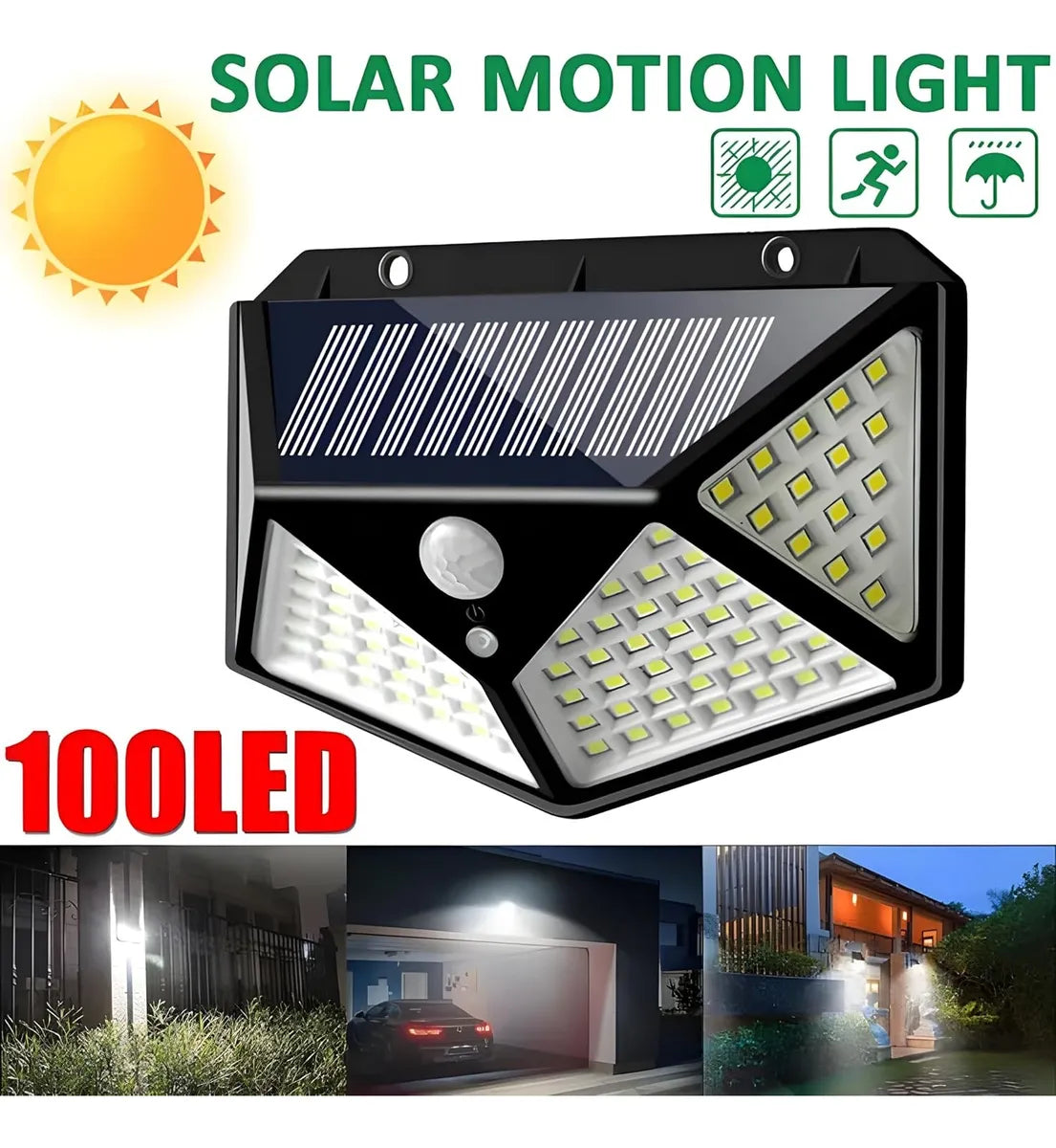 Lampara led con panel solar y sensor de movimiento💡✨ (PACK 3unds)