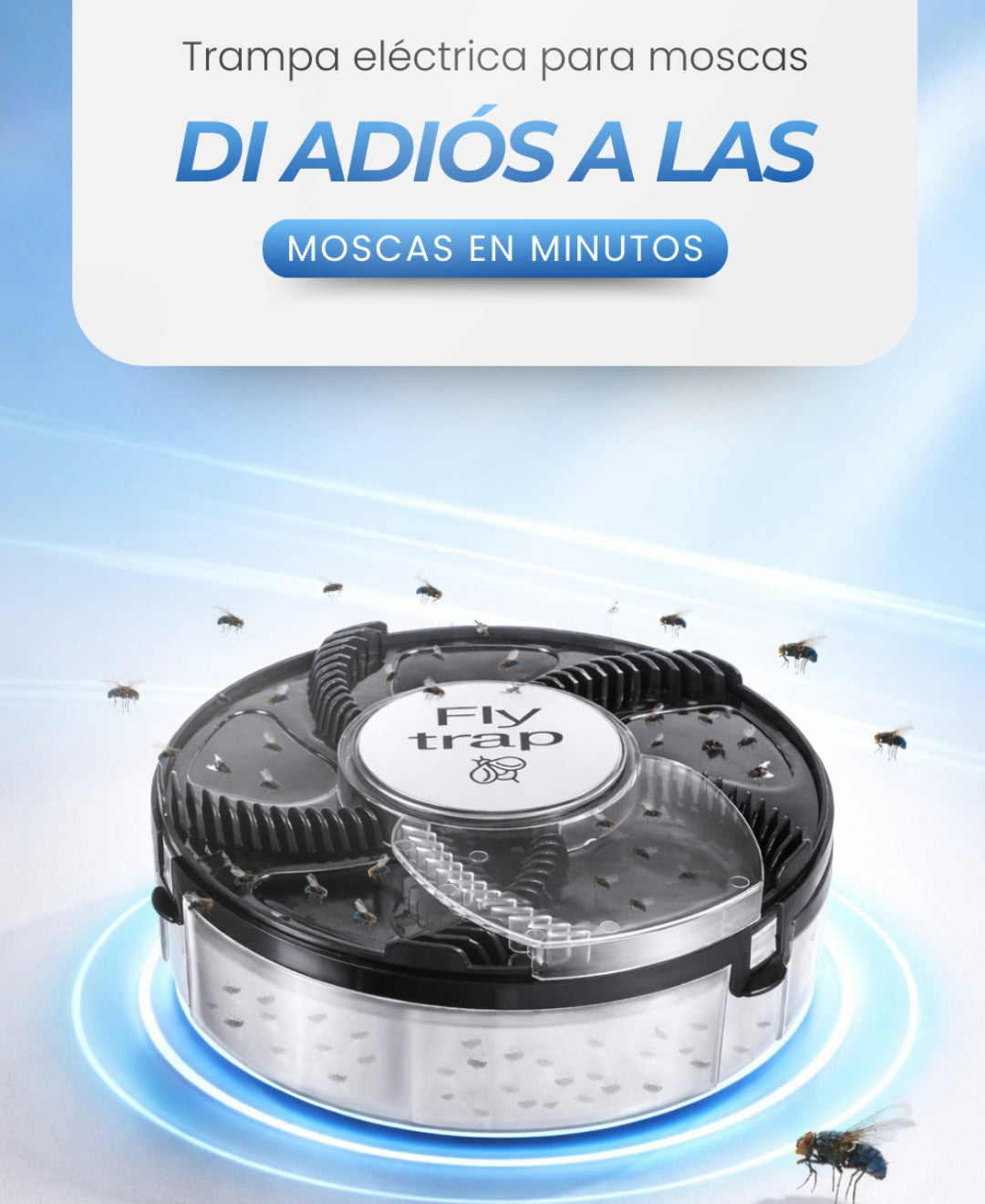 Trampa Eléctrica para Moscas Recargable