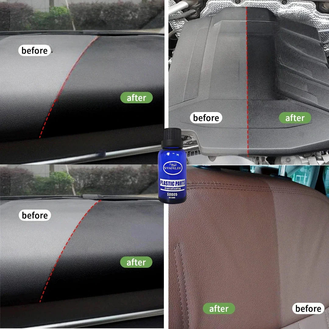 Restaurador de plástico y cuero para carros y motos Envase de vidrio