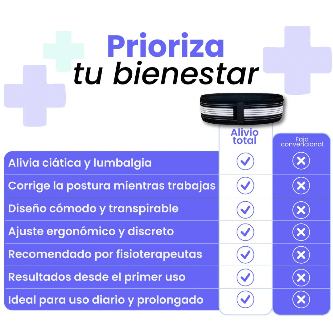 Cinturón de soporte lumbar, ciática, alineación de columna