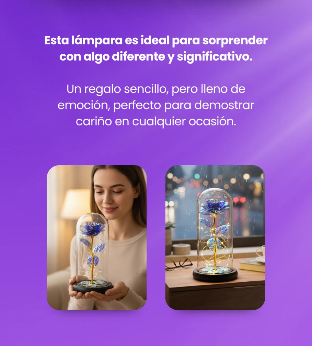 Lampara Rosa eterna - El Regalo Perfecto para este 14 de Febrero🌹