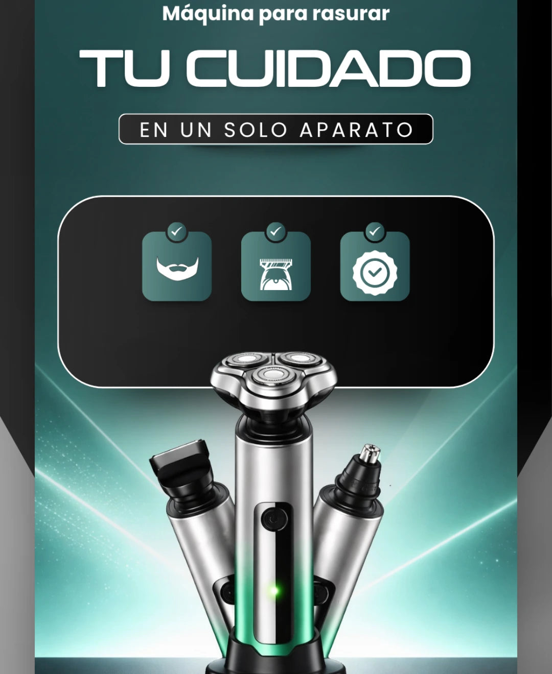 Maquina de Afeitar 3 en 1, Rutina de cuidado completa✨
