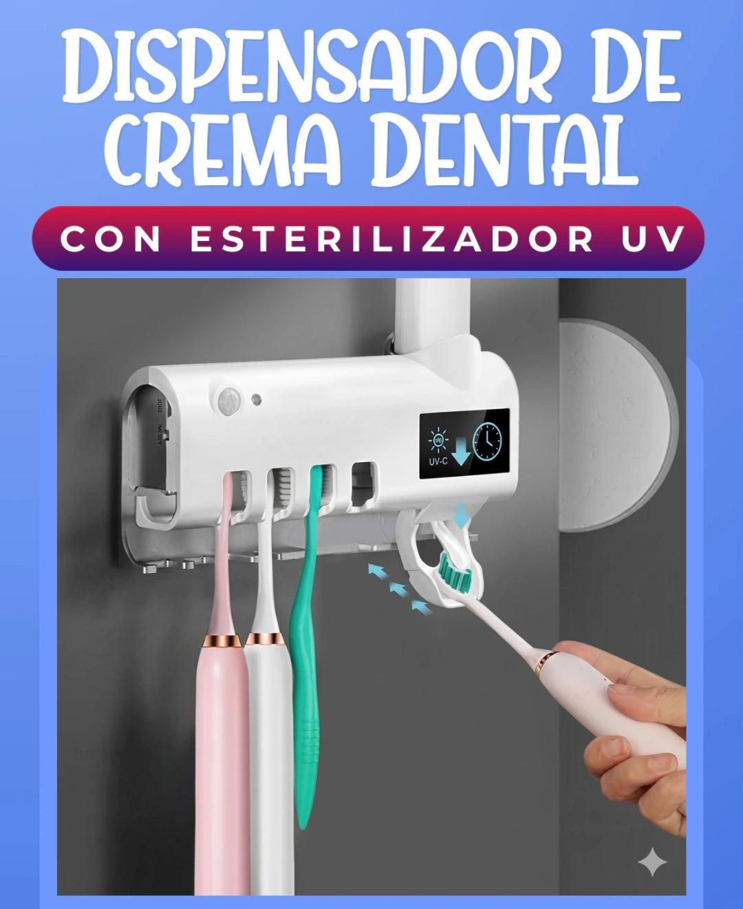 Dispensador de crema con esterilización UV