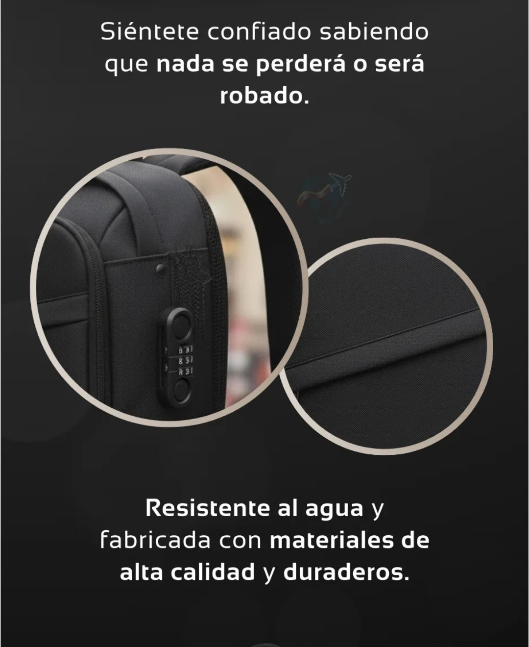 Mochila morral anti robo, impermeable con clave✨🔒