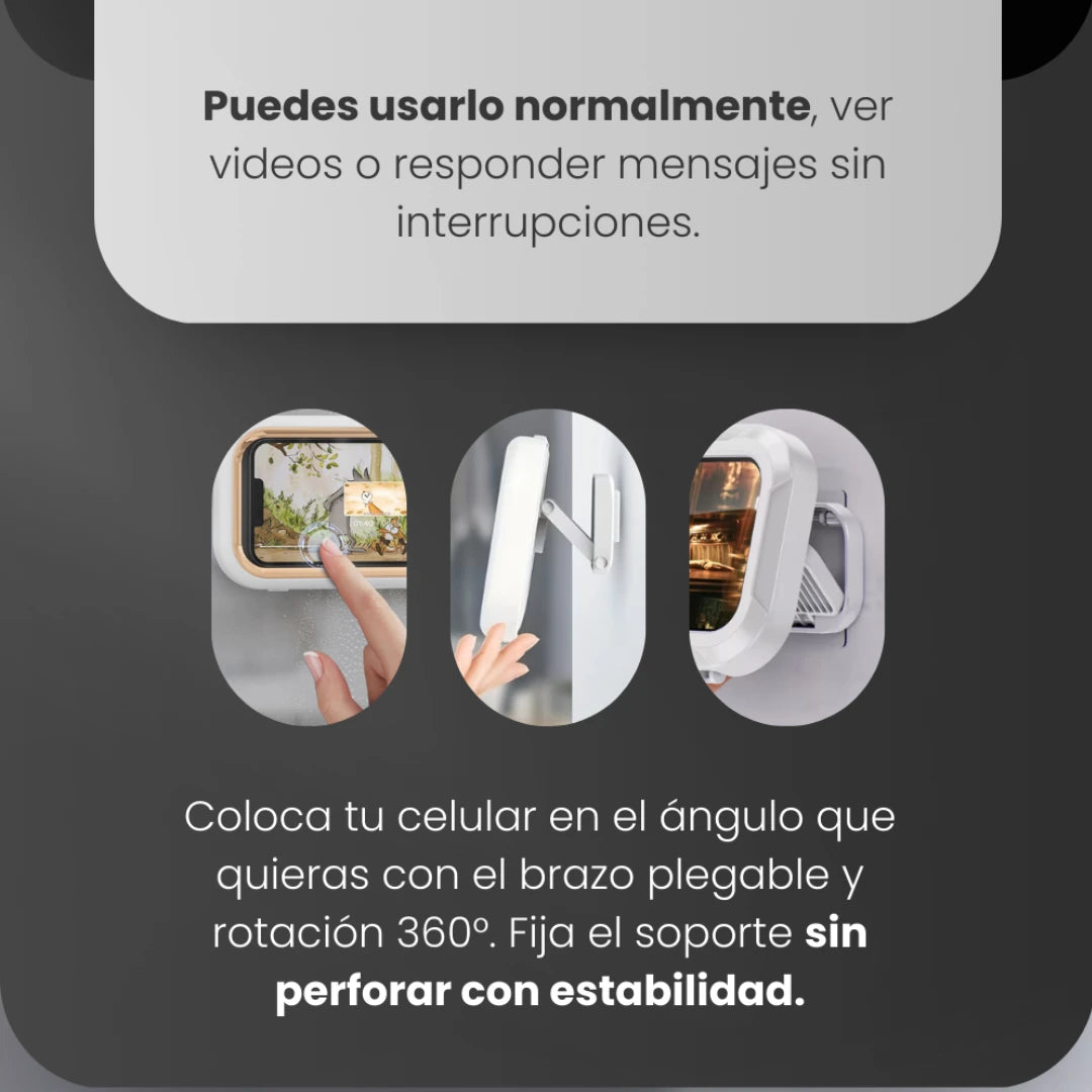 📱 ¡Lleva tu Pantalla a Donde Quieras sin Miedo al Agua! 🚿🍳 Soporte impermeable 360°