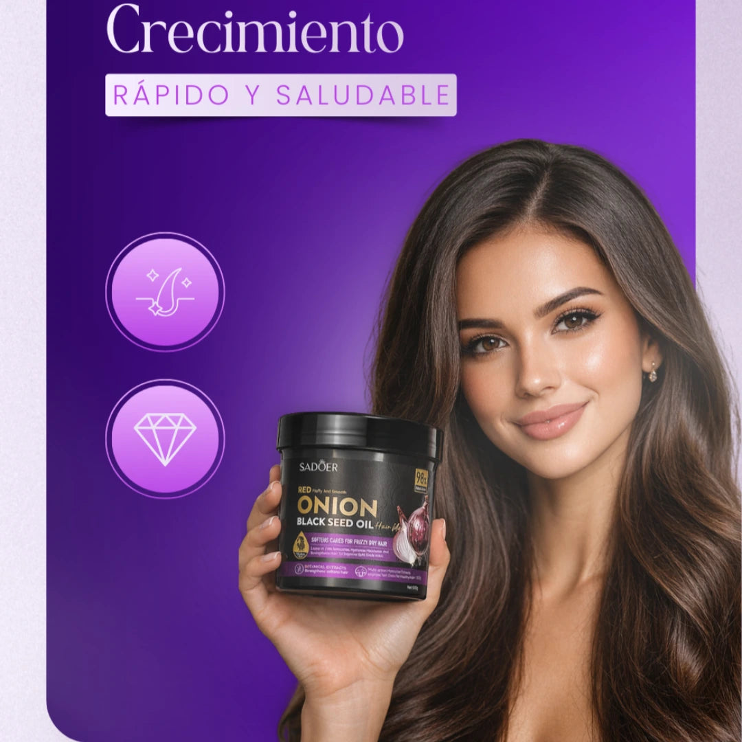 Mascarilla capilar suavizante con aceite de semilla negra y cebolla SADOER
