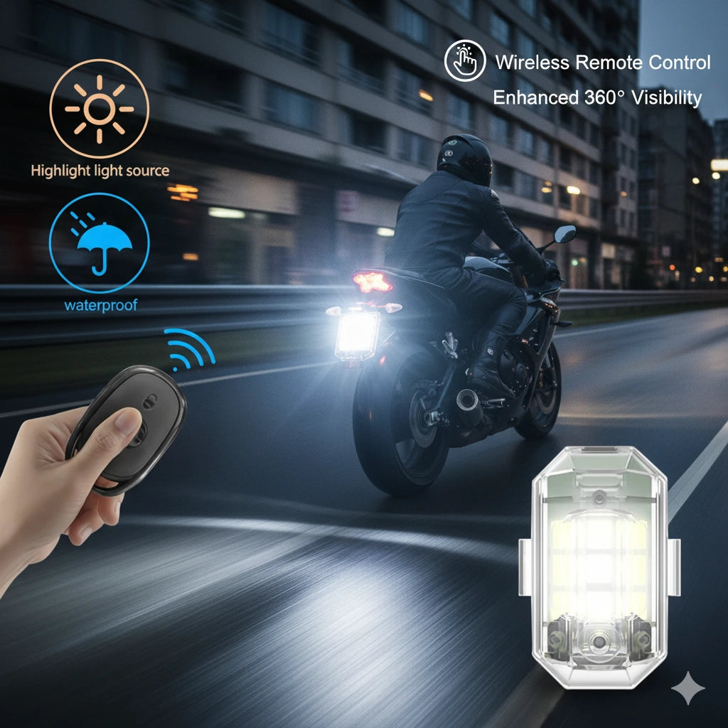 Par de luces recargable para moto, bici y carro🔦💡