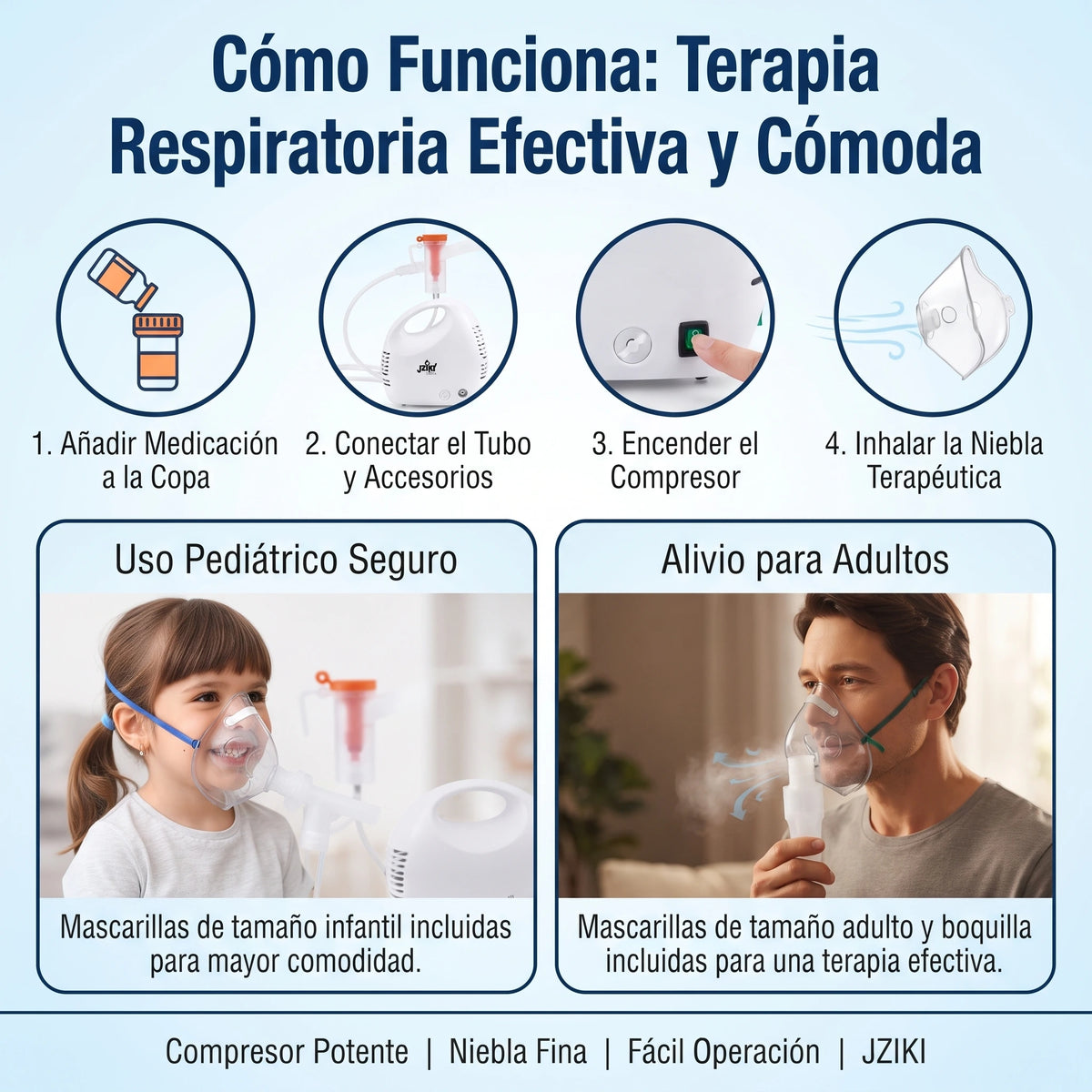 Nebulizador Portátil Compresor para Niños Adultos🌬️💨