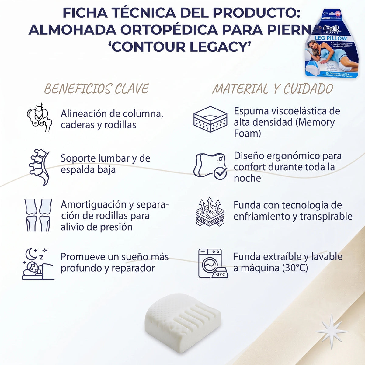 Almohada Terapéutica para  Alivio y Descanso Profundo😴✨