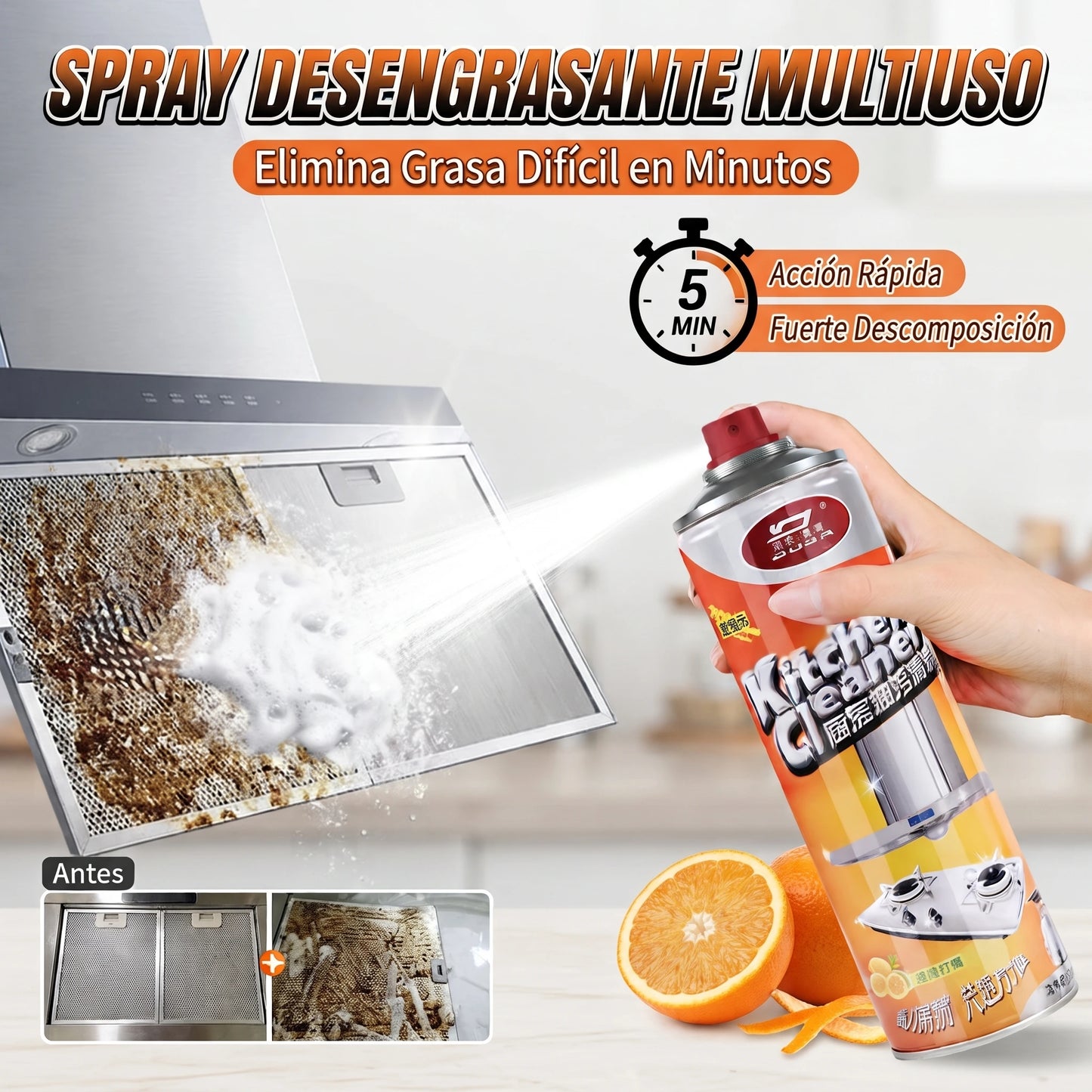 Spray Derrite la Grasa en Segundos Multiusos✨510ml