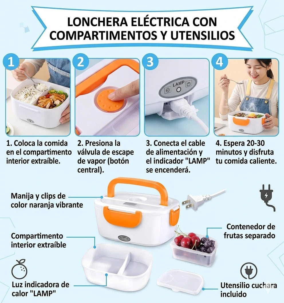 🍱 ¡Olvídate de Comer Frío! Lonchera Vianda Eléctrica 110v⚡