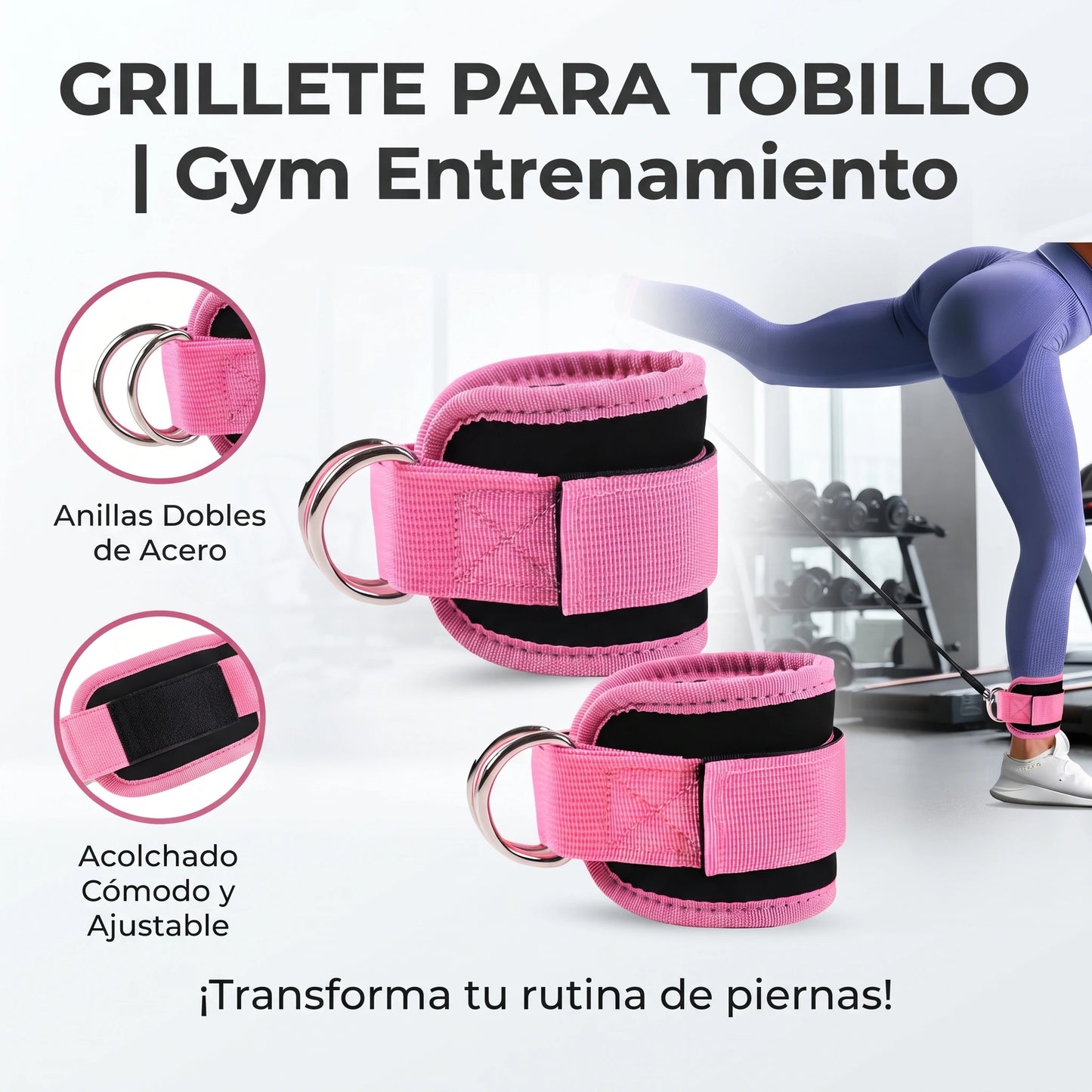 Grillete Para Tobillo Entrenamiento + Liga y Sujeción🍑🍑 (Par)