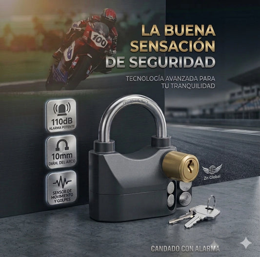 Candado Ultra-Seguro con Alarma de 110dB🛡️🚨:Protege lo que más quieres