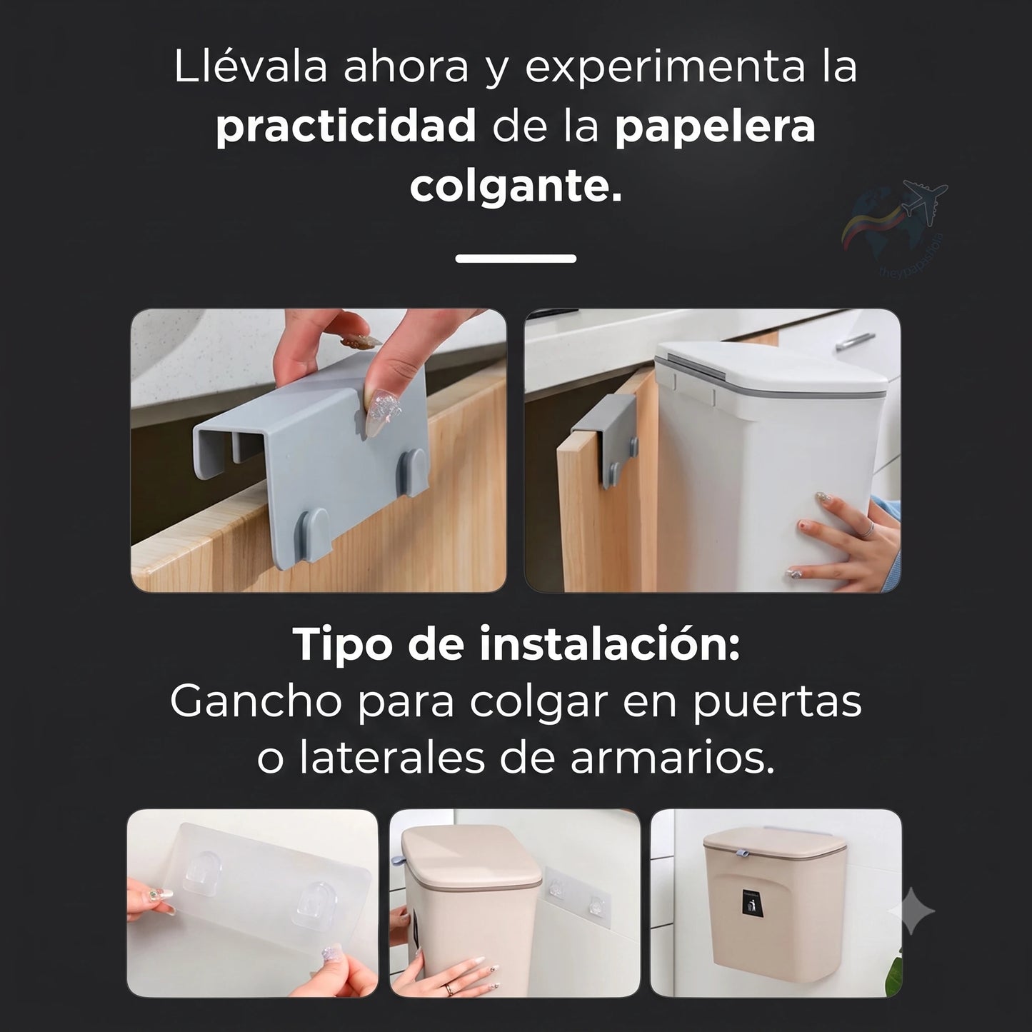 🗑️ ¡Di Adiós al Desorden! | Papelera Colgante Grande