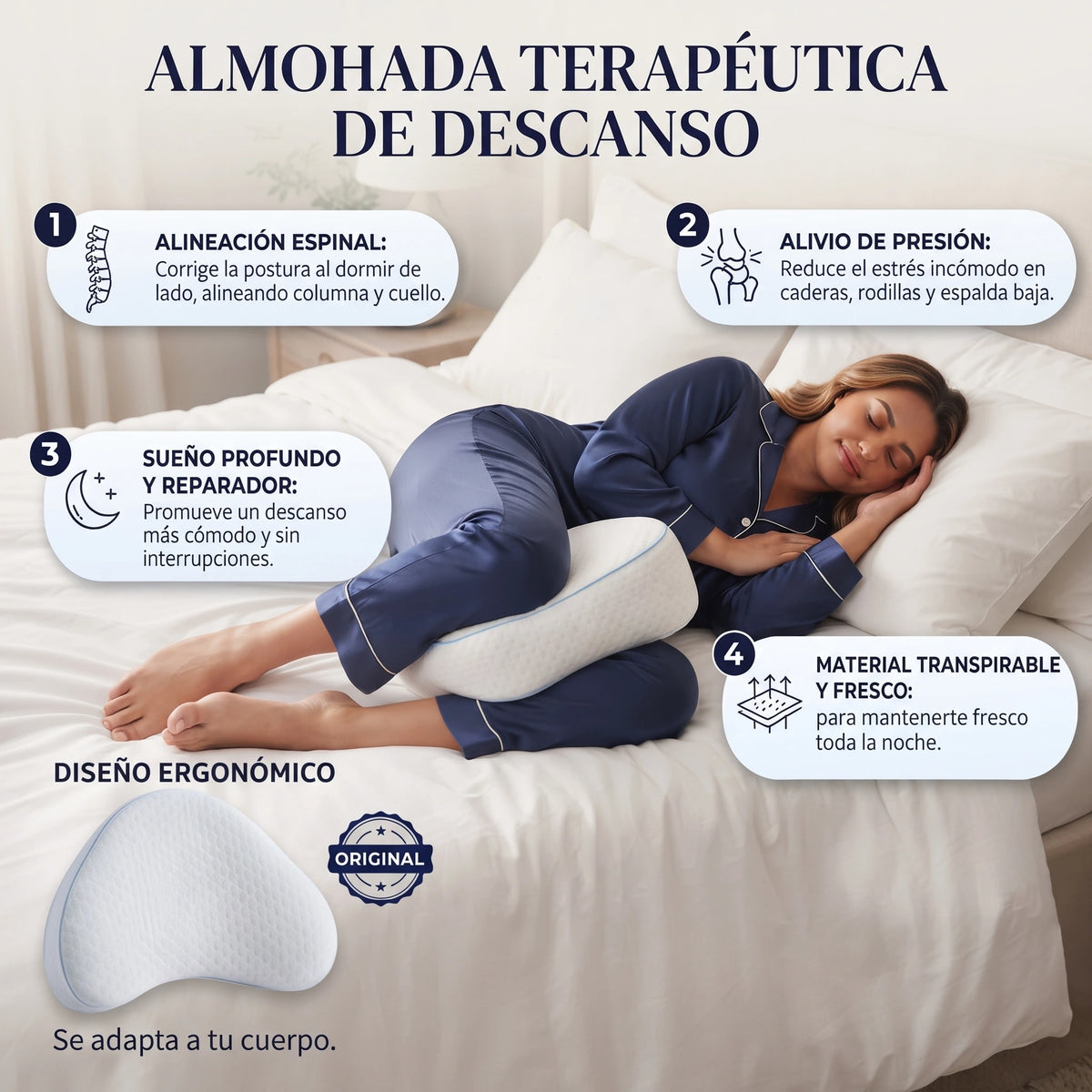 Almohada Terapéutica para  Alivio y Descanso Profundo😴✨