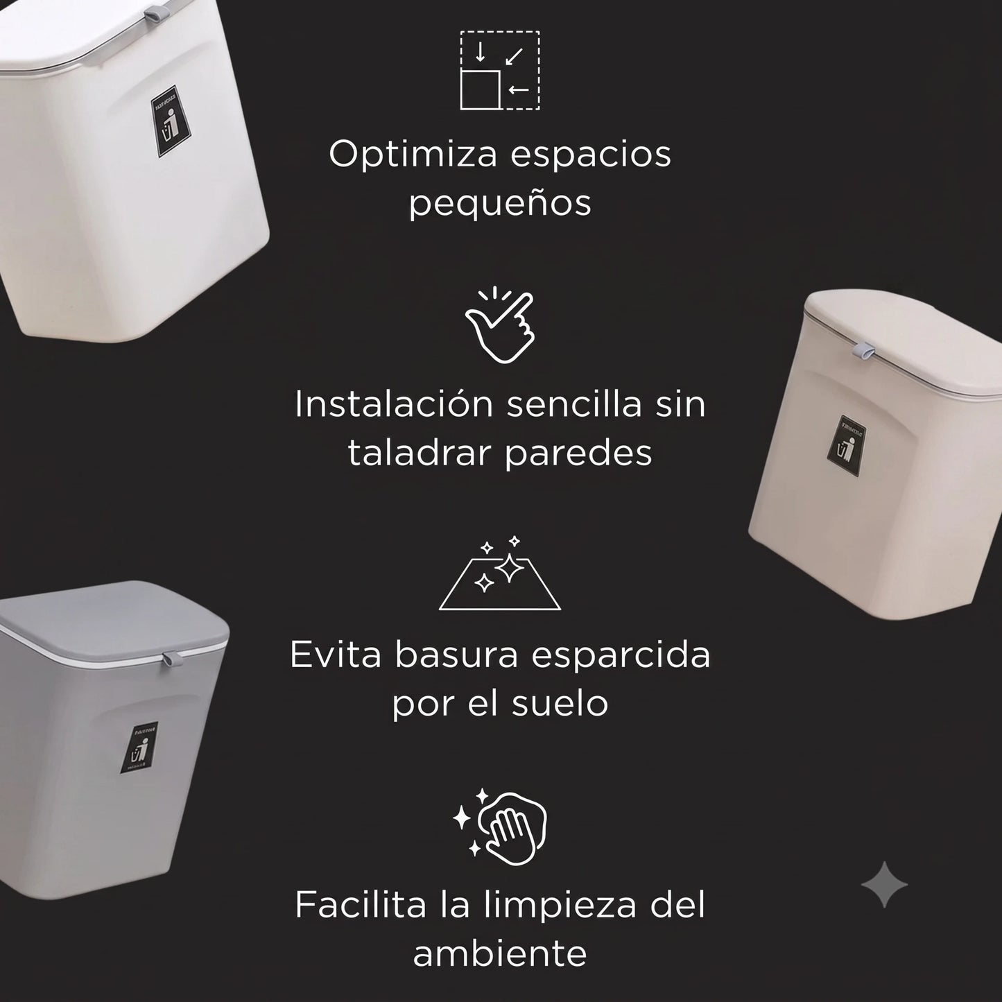 🗑️ ¡Di Adiós al Desorden! | Papelera Colgante Grande