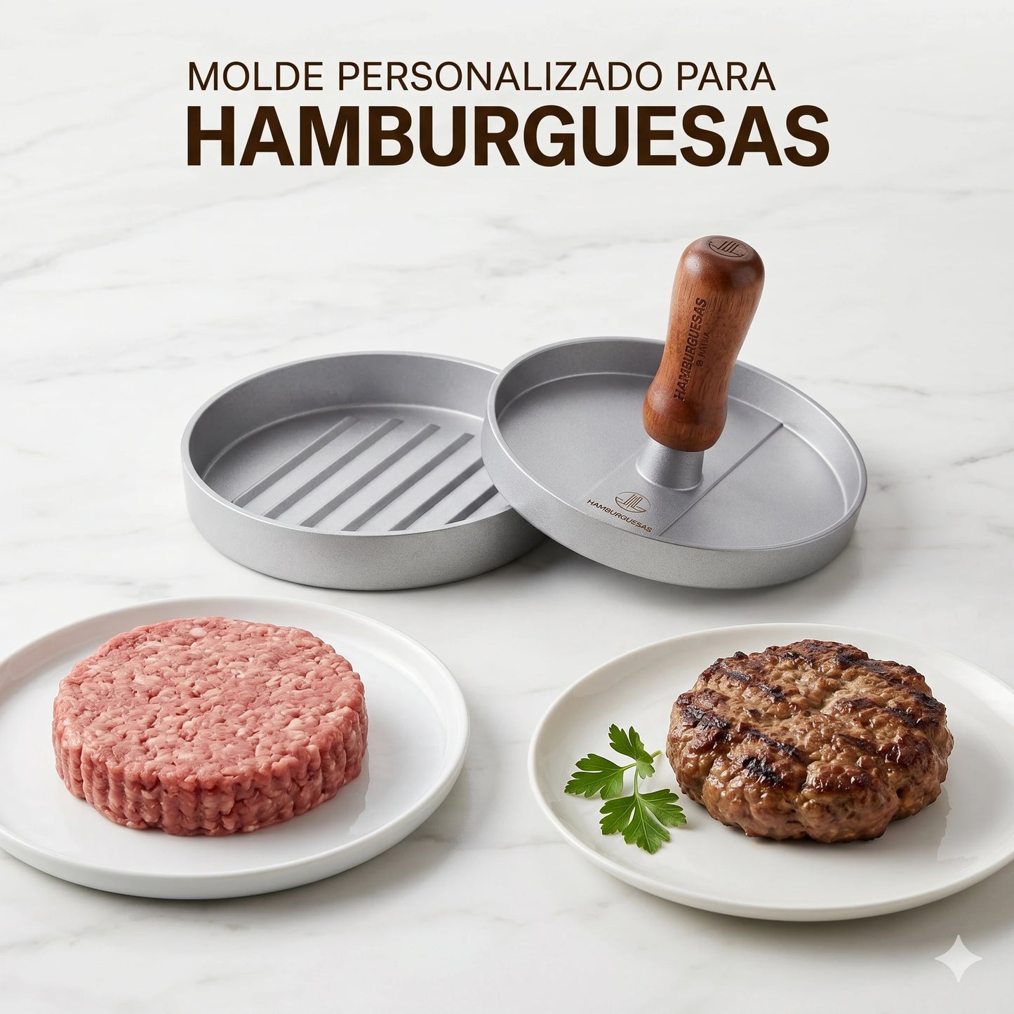 Molde Premium para Carne de Hamburguesa👩‍🍳🥩 Diámetro 11.5cm