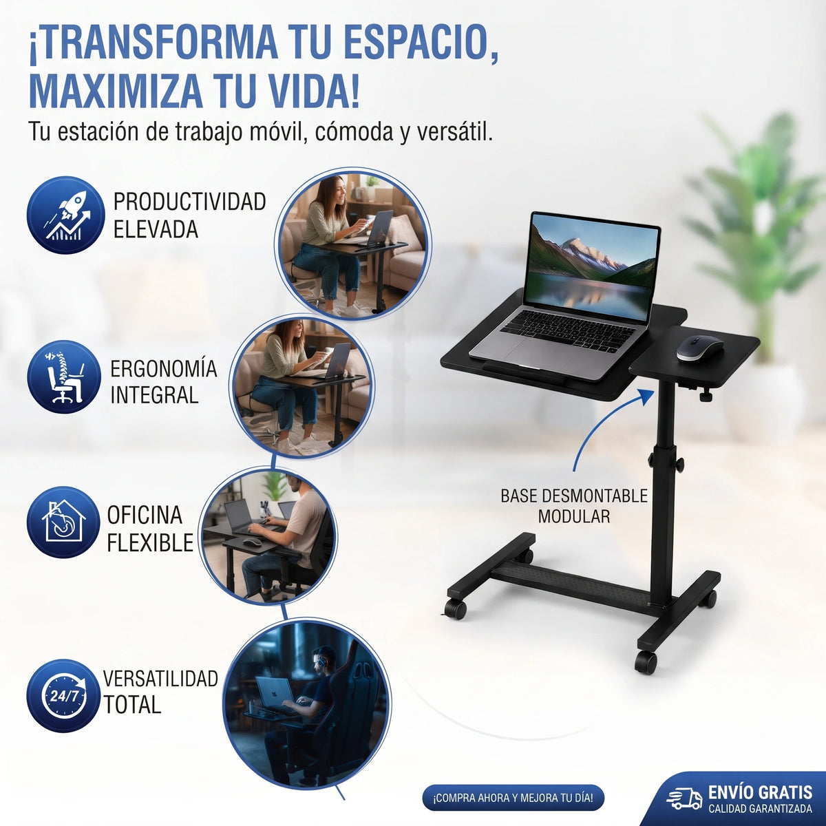 Mesa Móvil Ajustable ✨