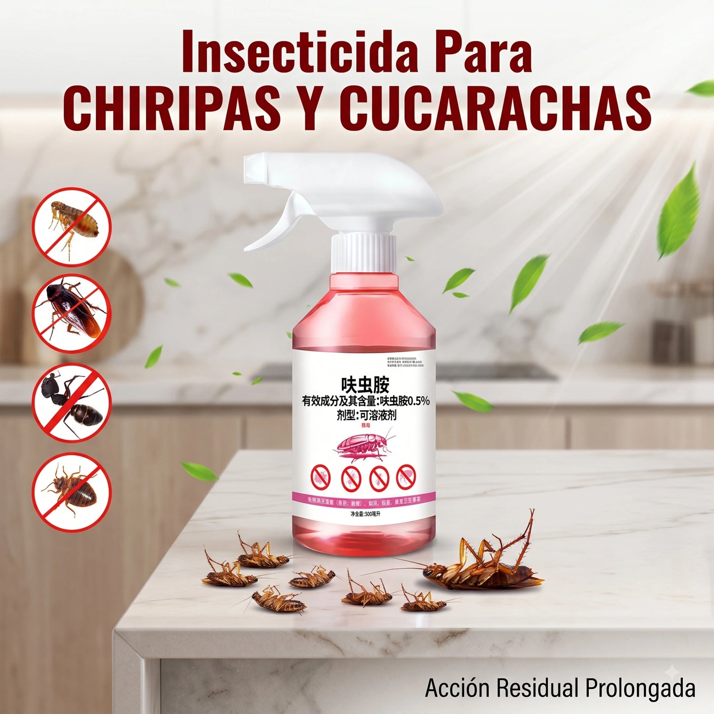 Insecticida Elimina Chiripas y Cucarachas | El secreto de los chinos🪳💥 310ml