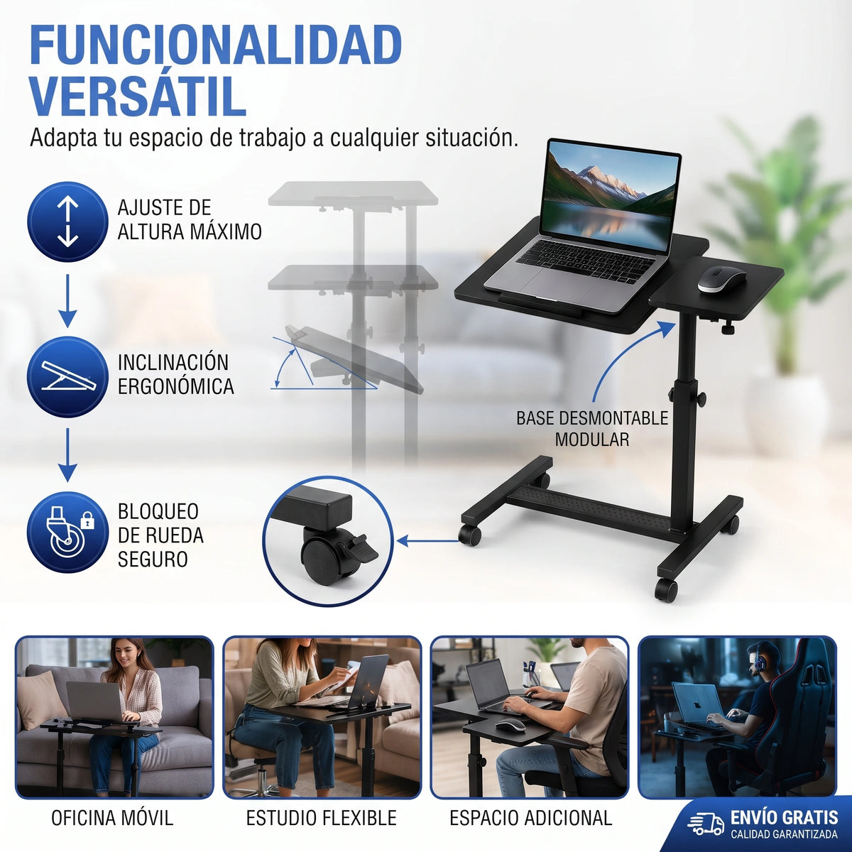 Mesa Móvil Ajustable ✨
