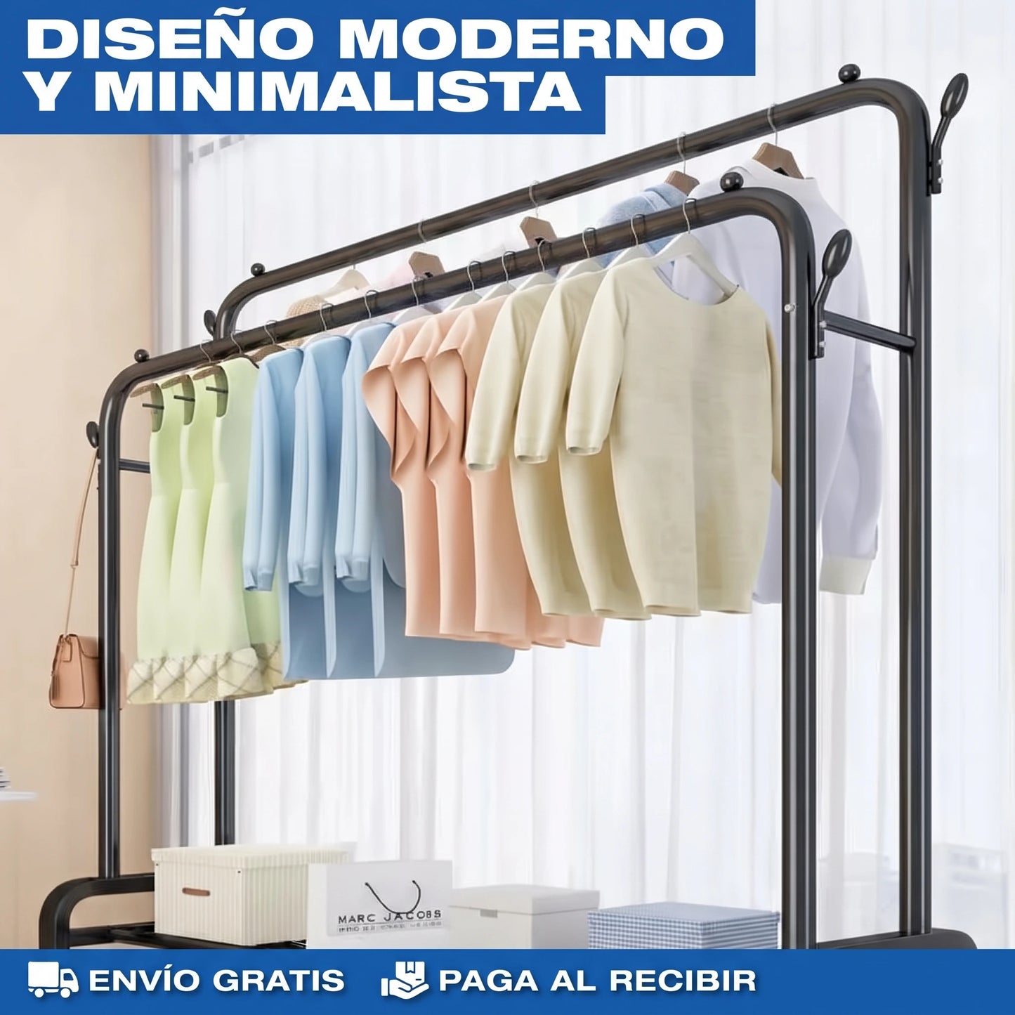 Estante Perchero Doble de acero inoxidable🏡✨