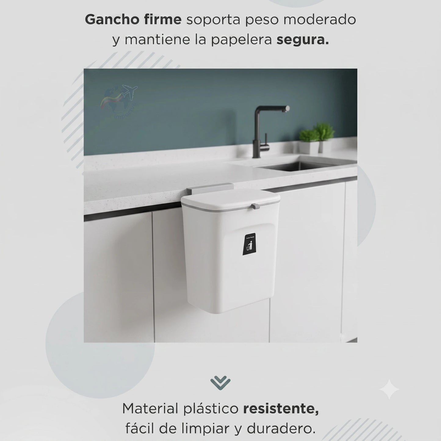 🗑️ ¡Di Adiós al Desorden! | Papelera Colgante Grande