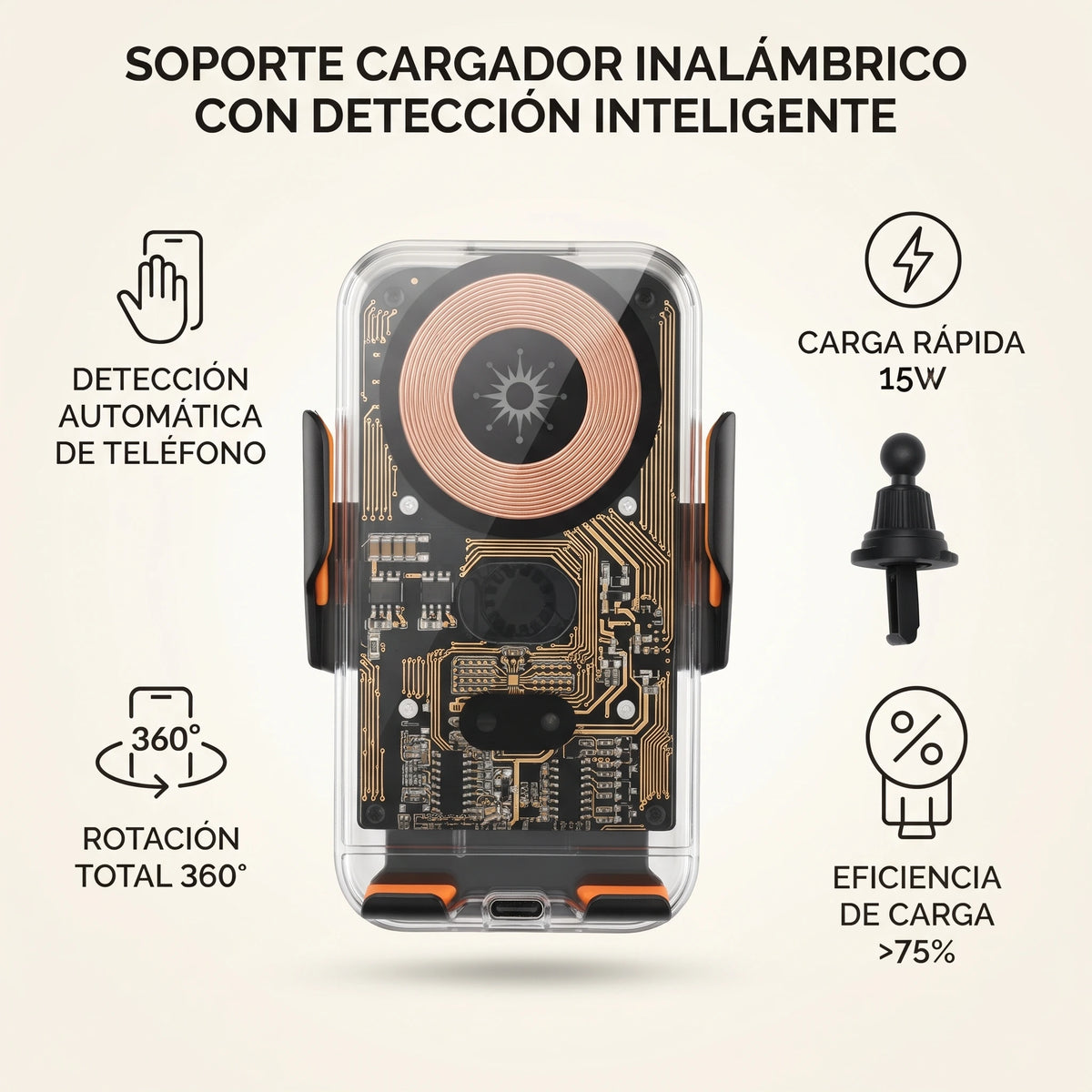Soporte Cargador Universal para Carro⚡📱