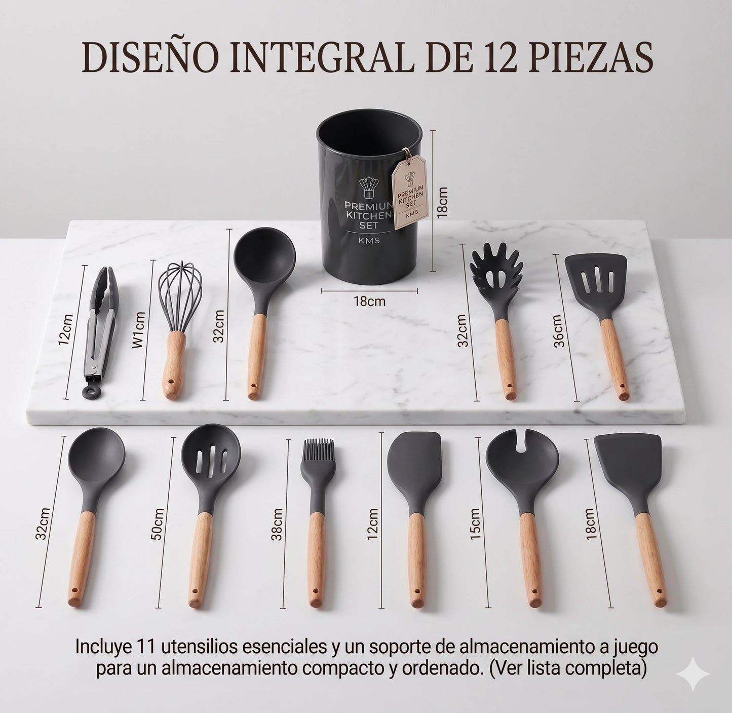Set de 12 Utensilios de Cocina de Silicona Antiadherentes👩‍🍳✨