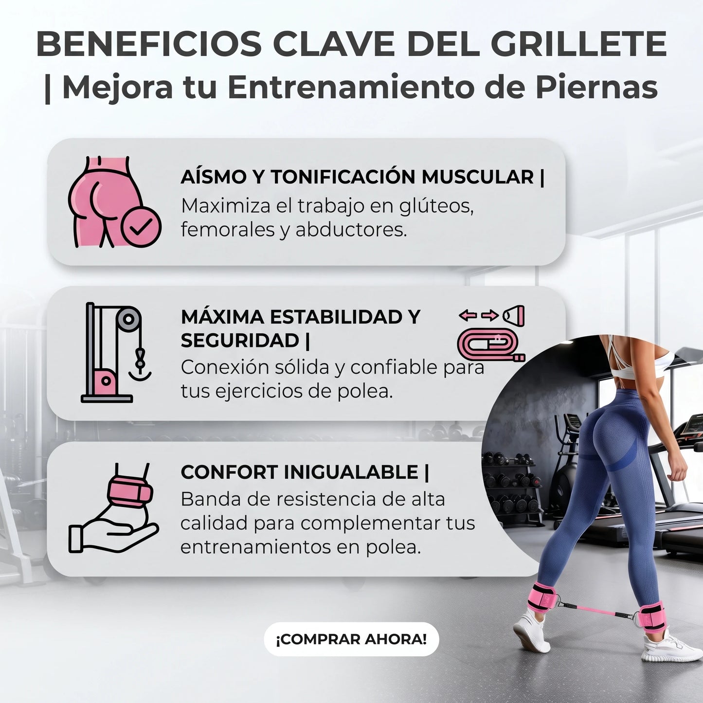 Grillete Para Tobillo Entrenamiento + Liga y Sujeción🍑🍑 (Par)