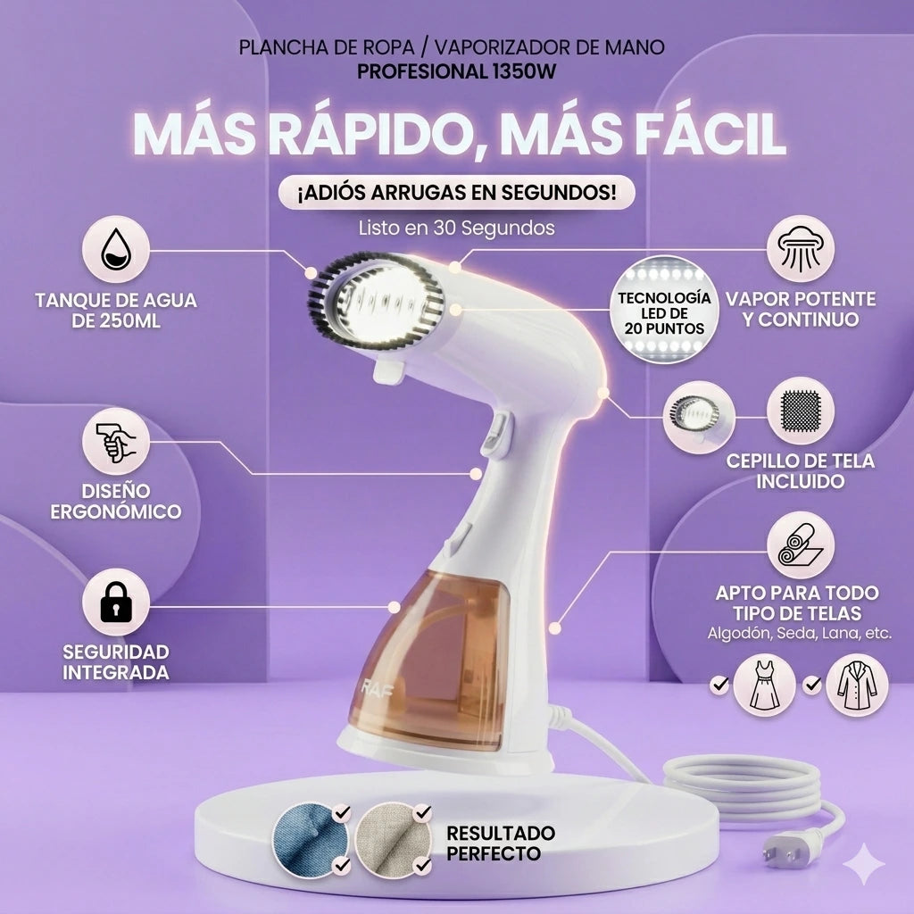 ¡Luce Impecable en Segundos con la Plancha Vaporizadora RAF! ✨👔