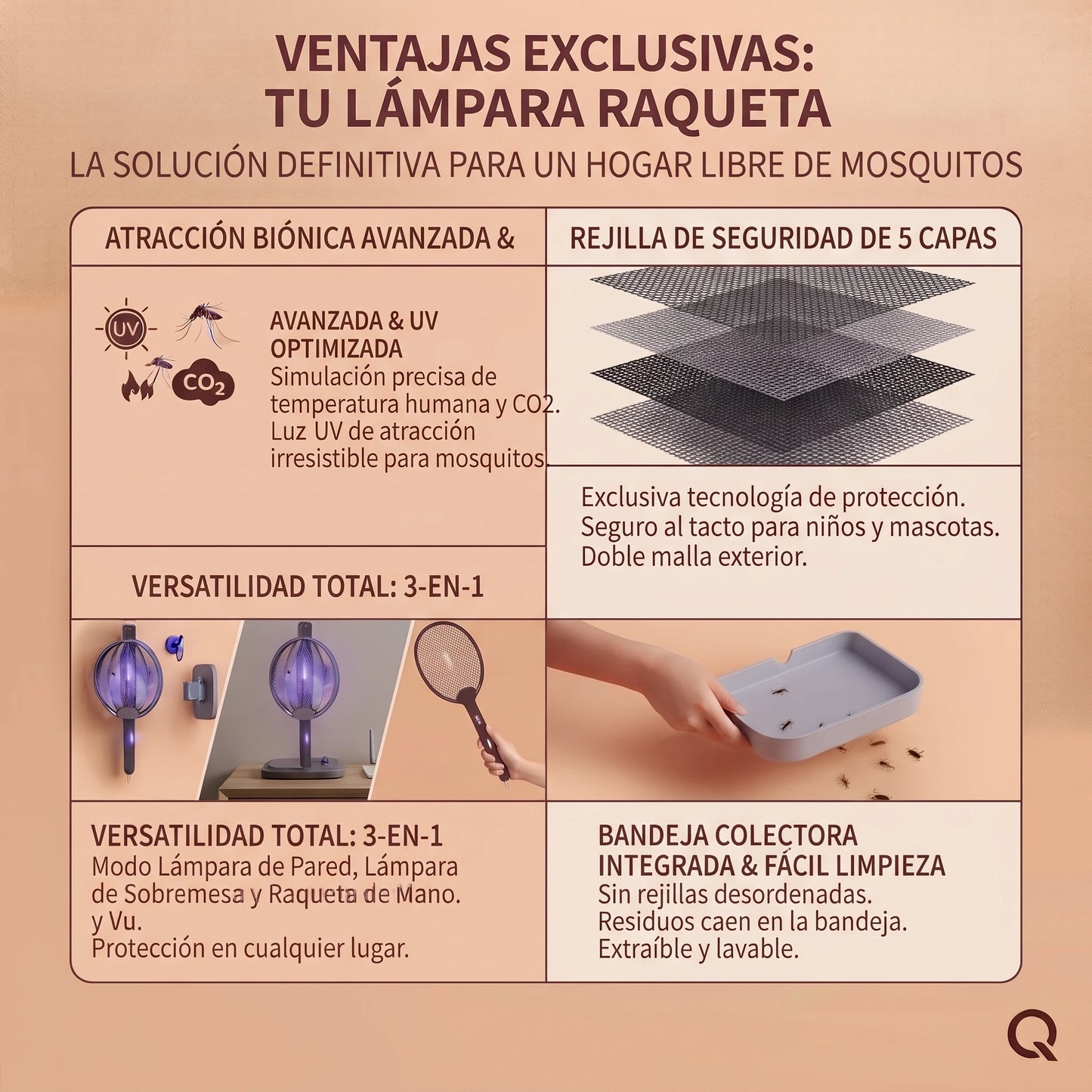 Lampara Raqueta Repelente De Mosquitos🦟⚡️