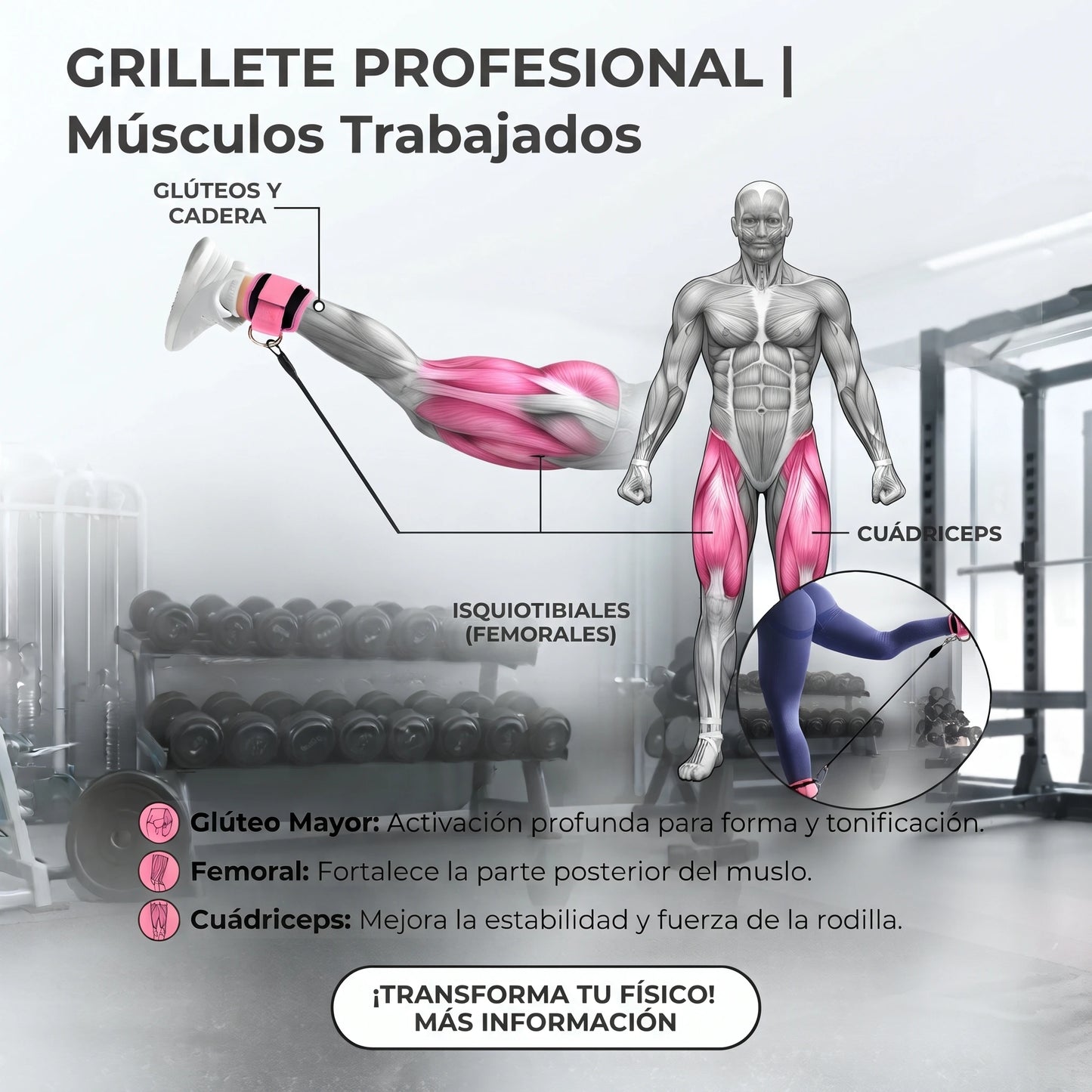 Grillete Para Tobillo Entrenamiento + Liga y Sujeción🍑🍑 (Par)