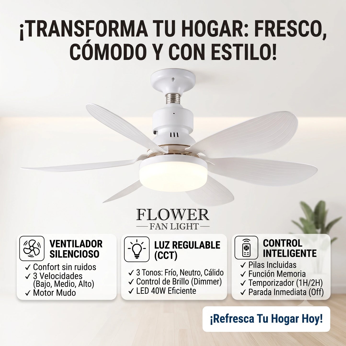 🏠💡Hogar refrescante con la Lampara Ventilador🌬️