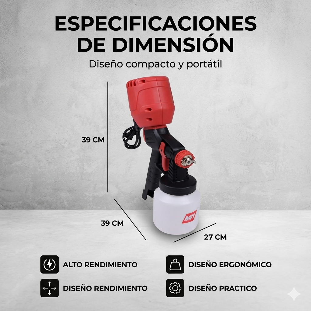 Pistola Pulverizadora Eléctrica de Alta Presión de 550w🎨✨