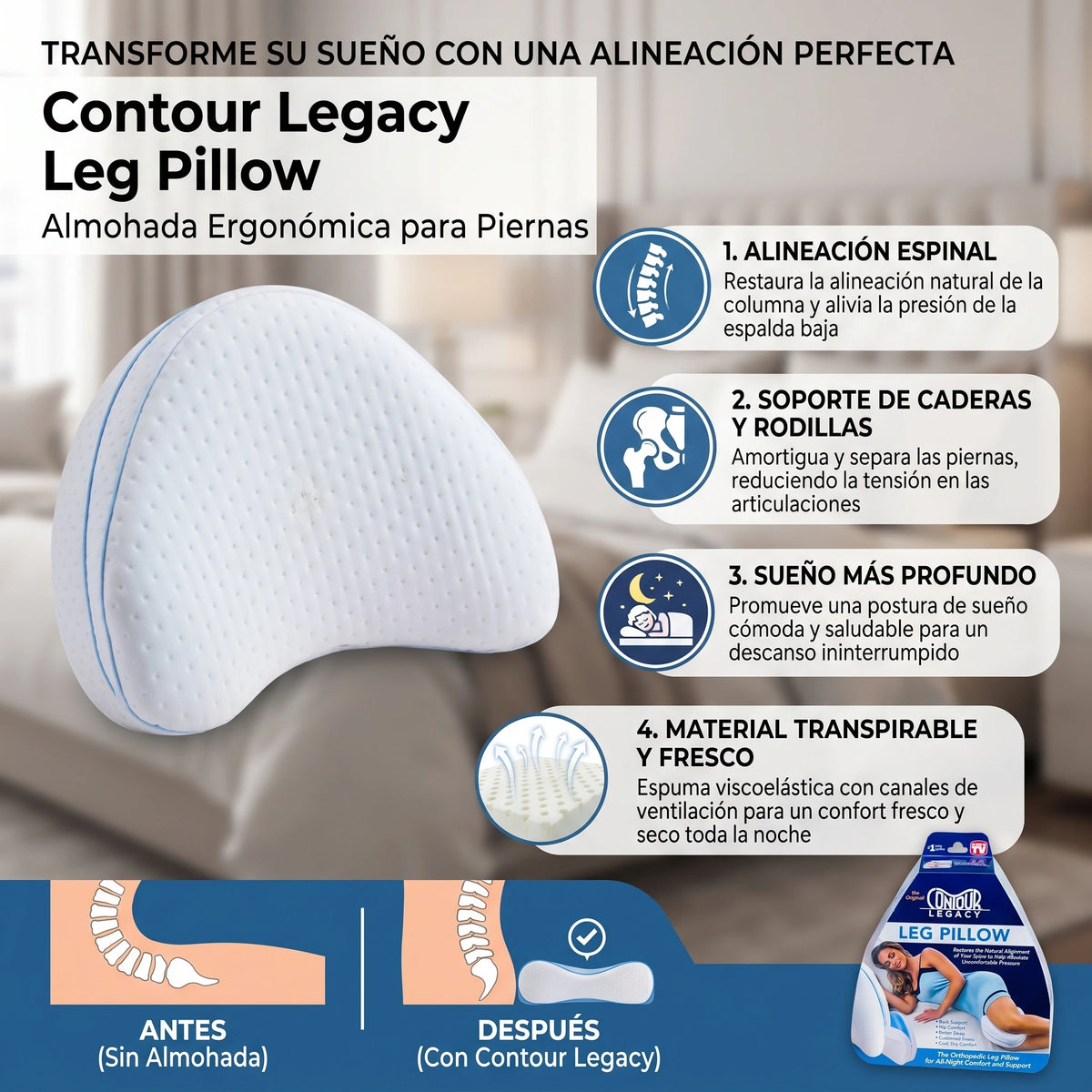Almohada Terapéutica para  Alivio y Descanso Profundo😴✨