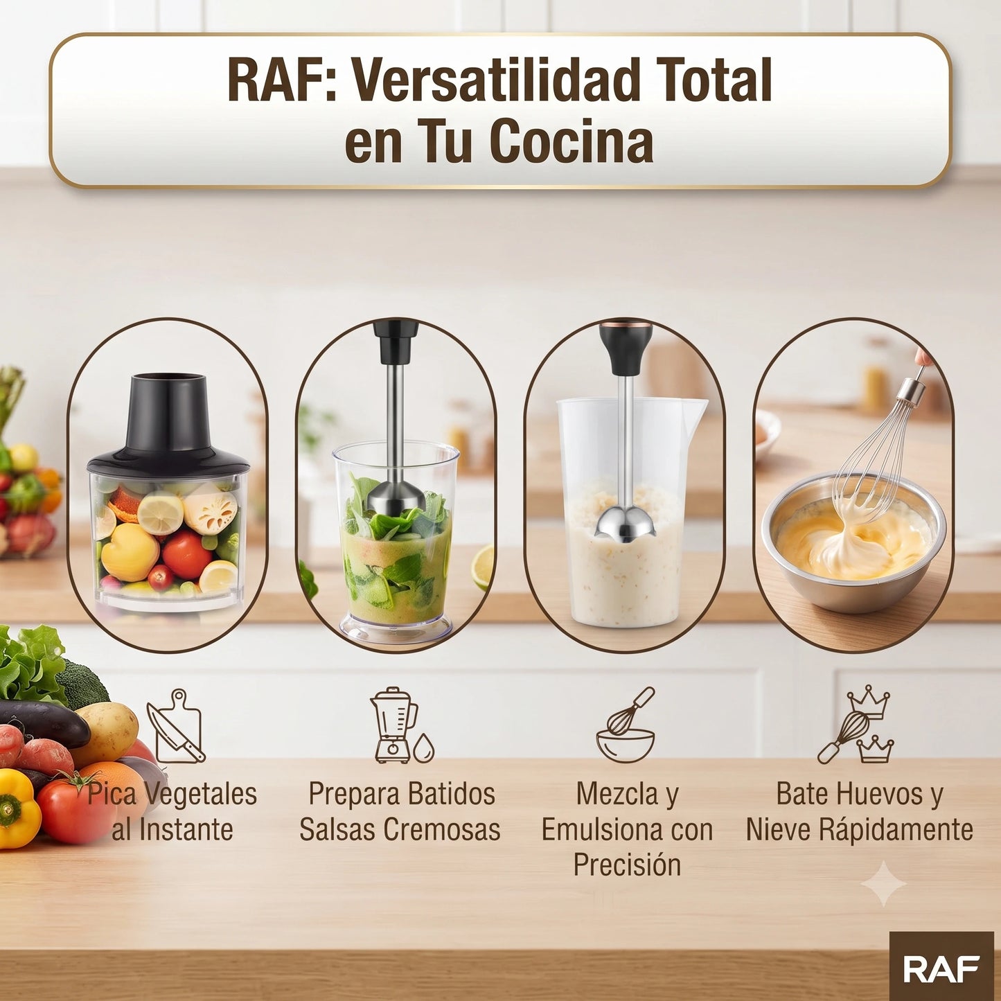 Picatodo Procesador Alimentos Multifuncional Batidora 5 En 1🍳🔥 RAF